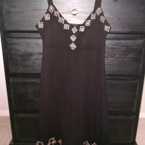 INC International Concepts Womens Black with Silver Tank Dress Sz M - Picture 4 of 7